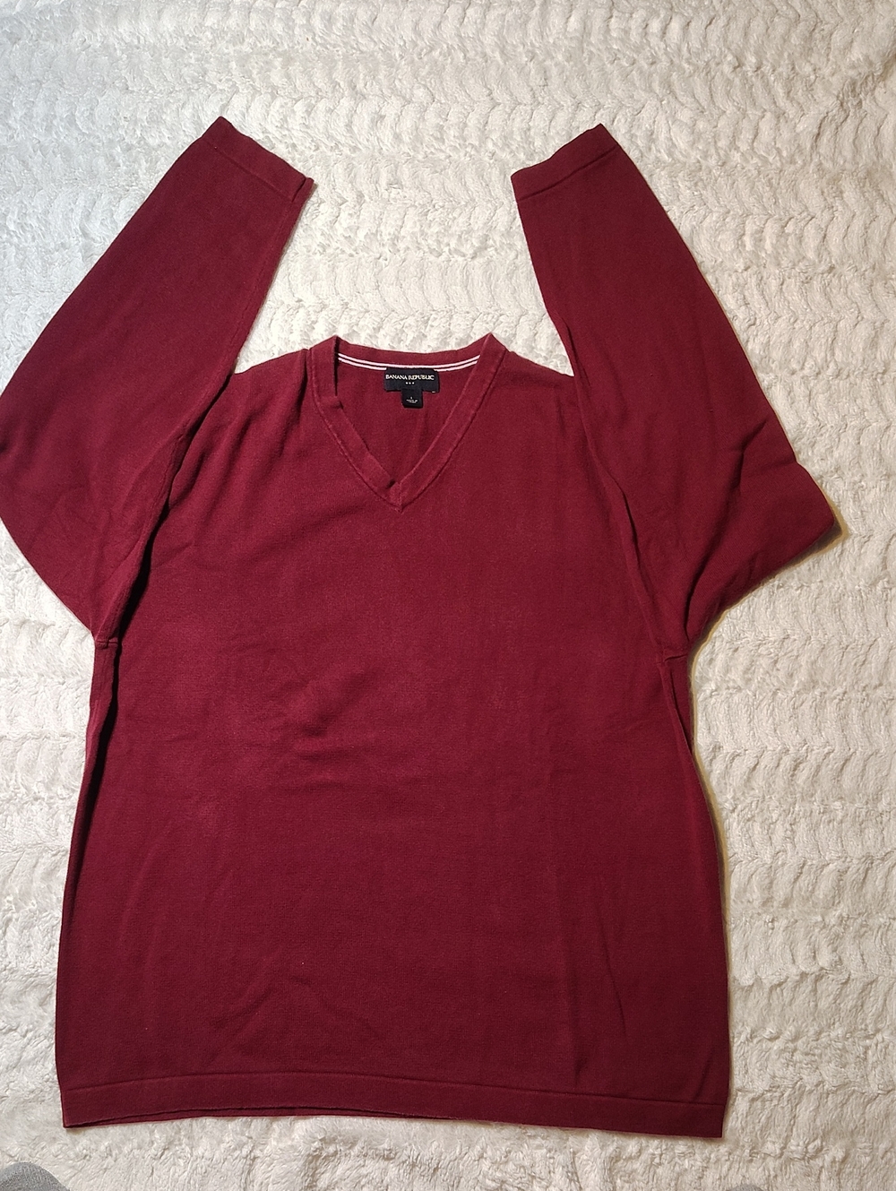 Banana Republic V-Neck Sweater Wine Red